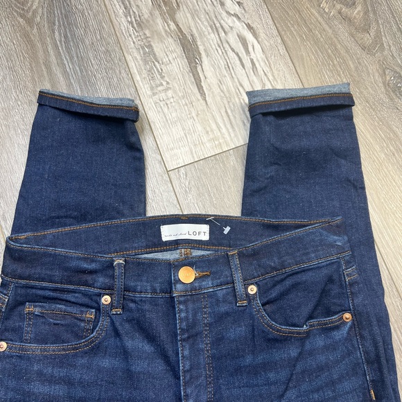 LOFT HI RISE SKINNY COTTON BLUE JEANS - Picture 9 of 9